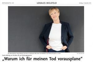 Westfalenblatt "Warum ich für meinen Tod vorausplane" - Carola Böhmig